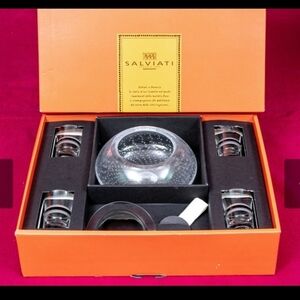 NEW SALVIATI ITALIAN CAVIAR & VODKA SET CRYSTAL